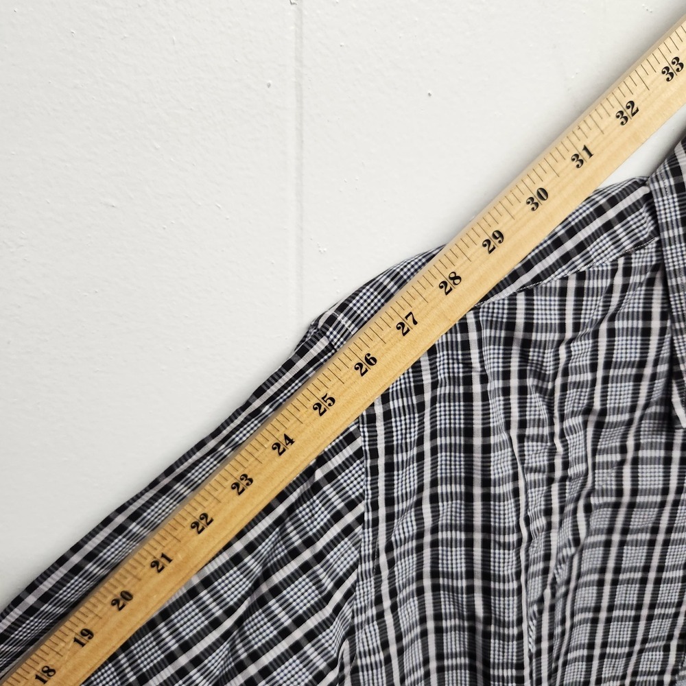 TailorByrd Shirt Mens 2XL Black White Plaid Button Down Long Sleeve Cotton XXL - Picture 9 of 11